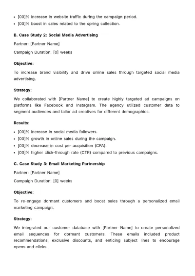 Free Marketing Partner Collaboration Report Template to Edit Online