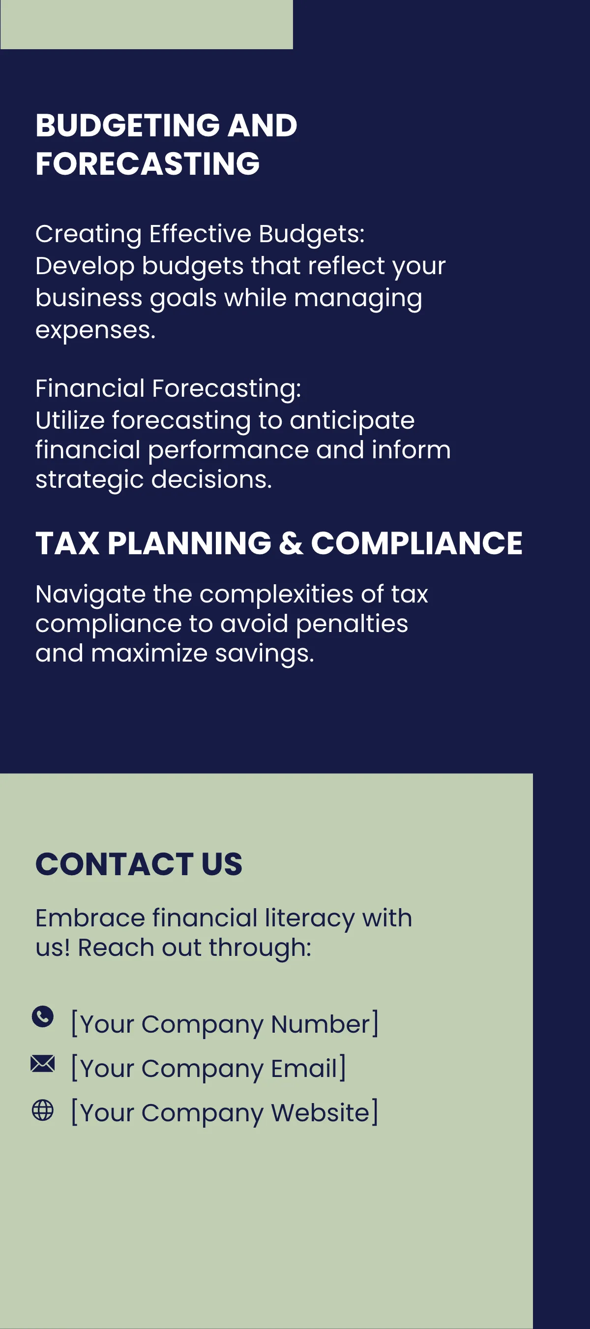 Free Financial Management Basics Rack Card Template to Edit Online