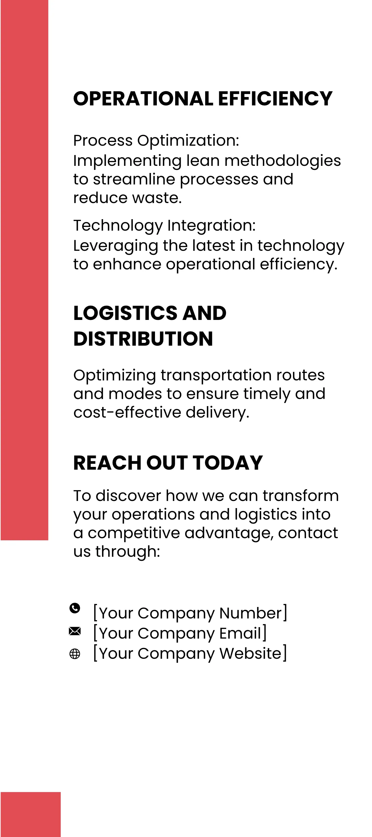 Free Operations and Logistics Overview Rack Card Template to Edit Online