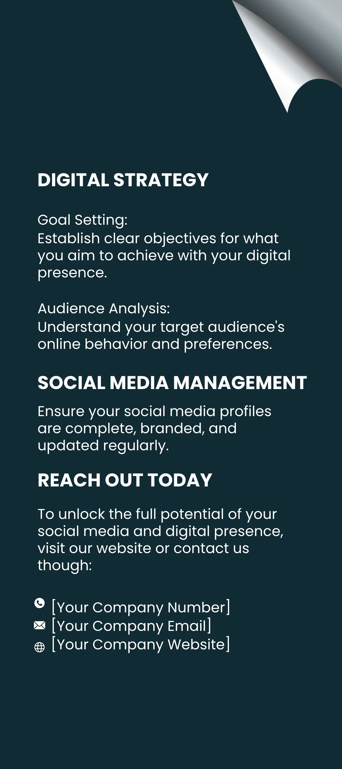 Free Social Media and Digital Presence Guide Rack Card Template to Edit Online