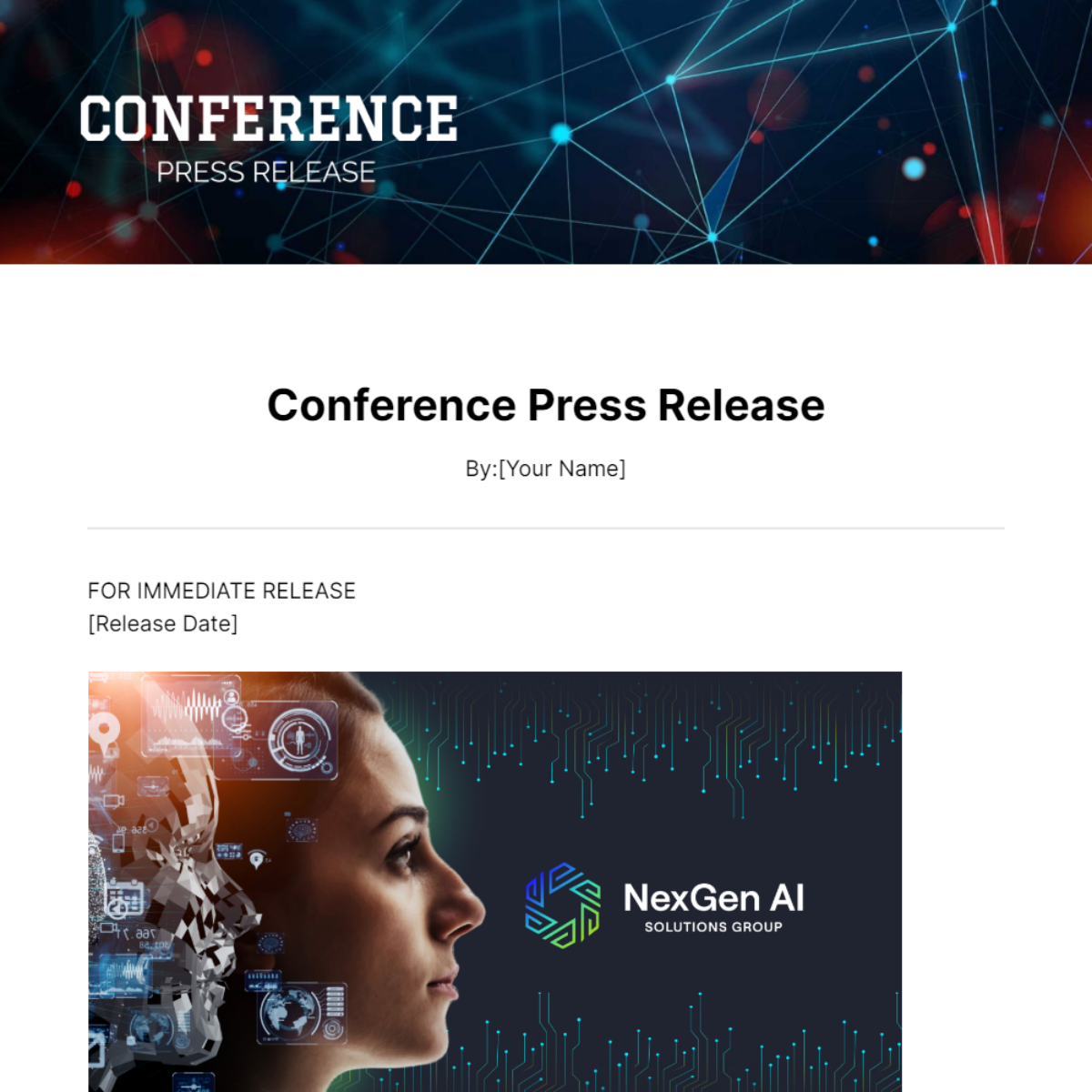 Conference Press Release Template