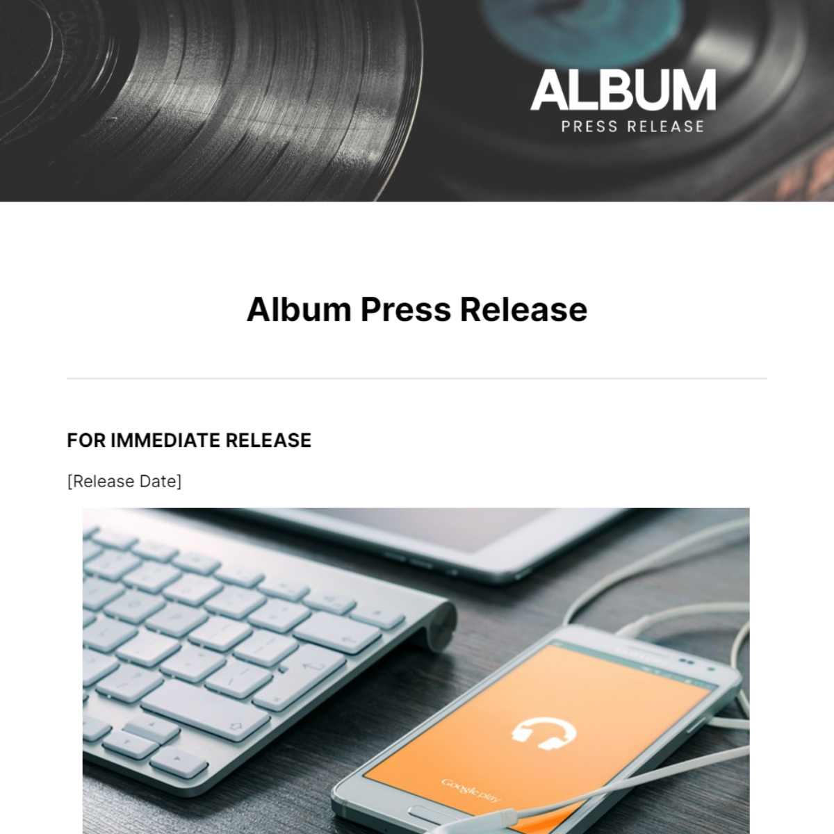 Album Press Release Template