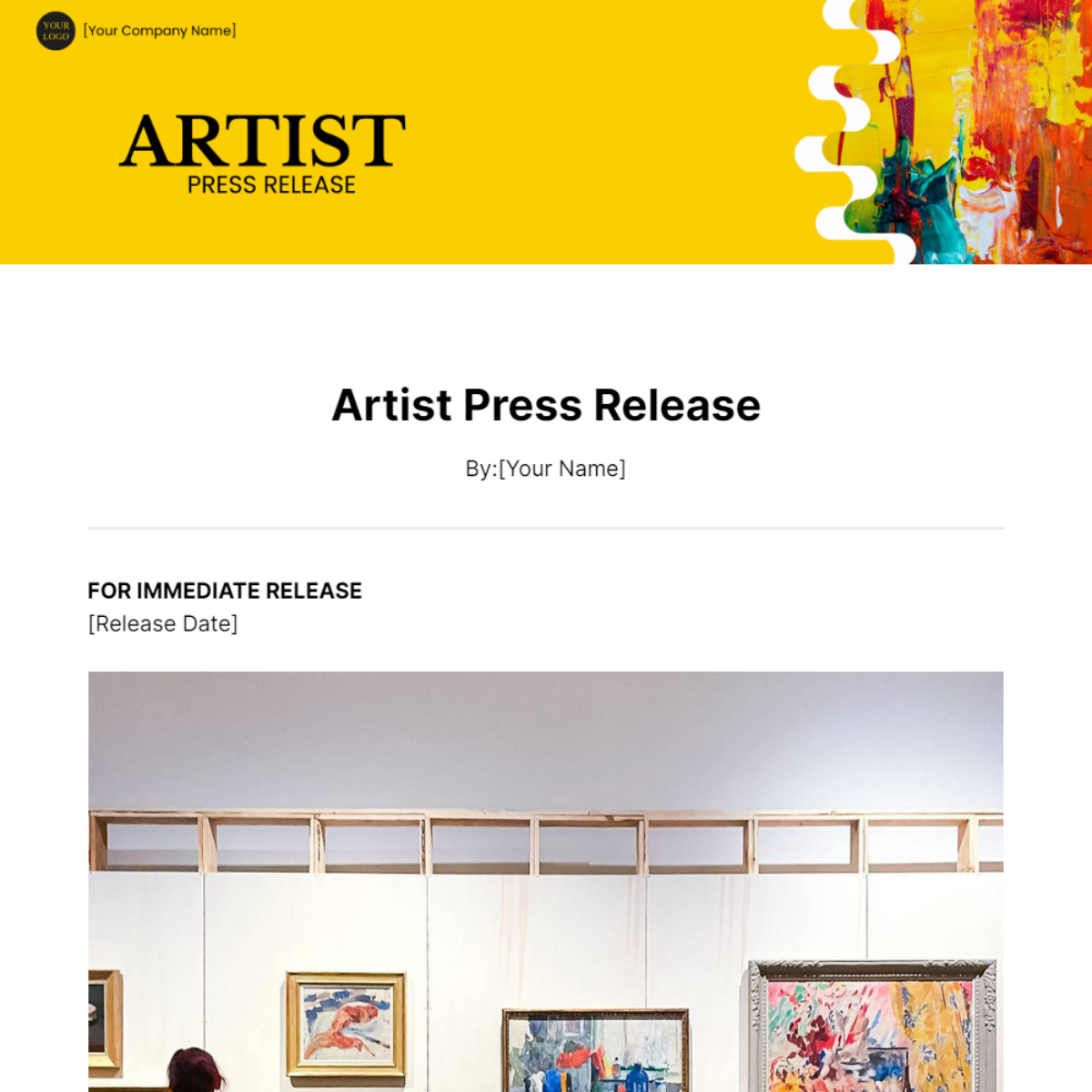 Artist Press Release Template