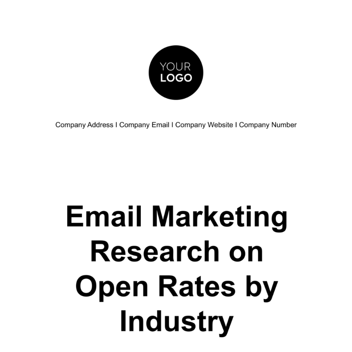 Email Marketing Research on Open Rates by Industry Template