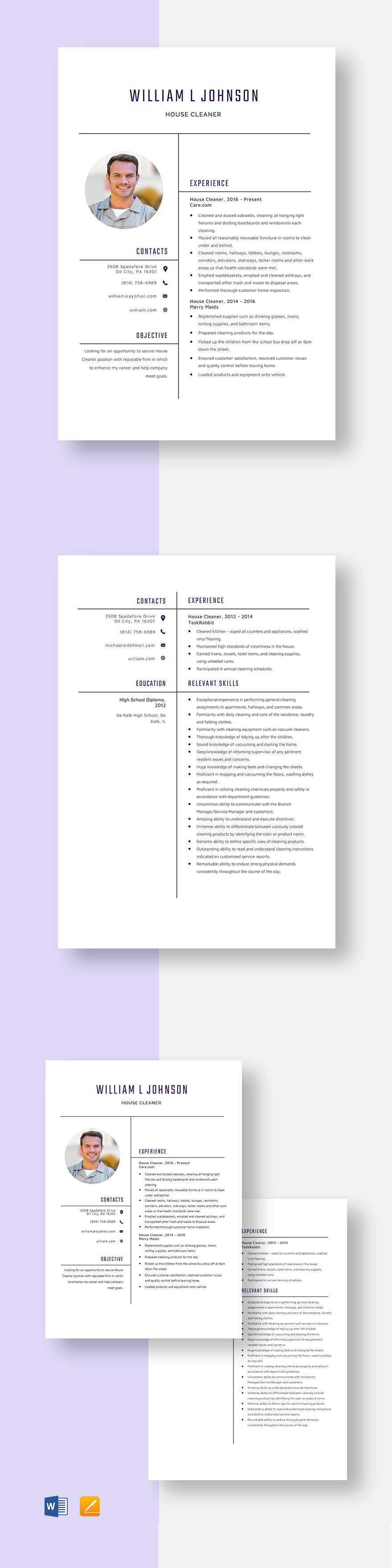 Free Aircraft Cleaner Resume Template - House Cleaner Resume Template 1 