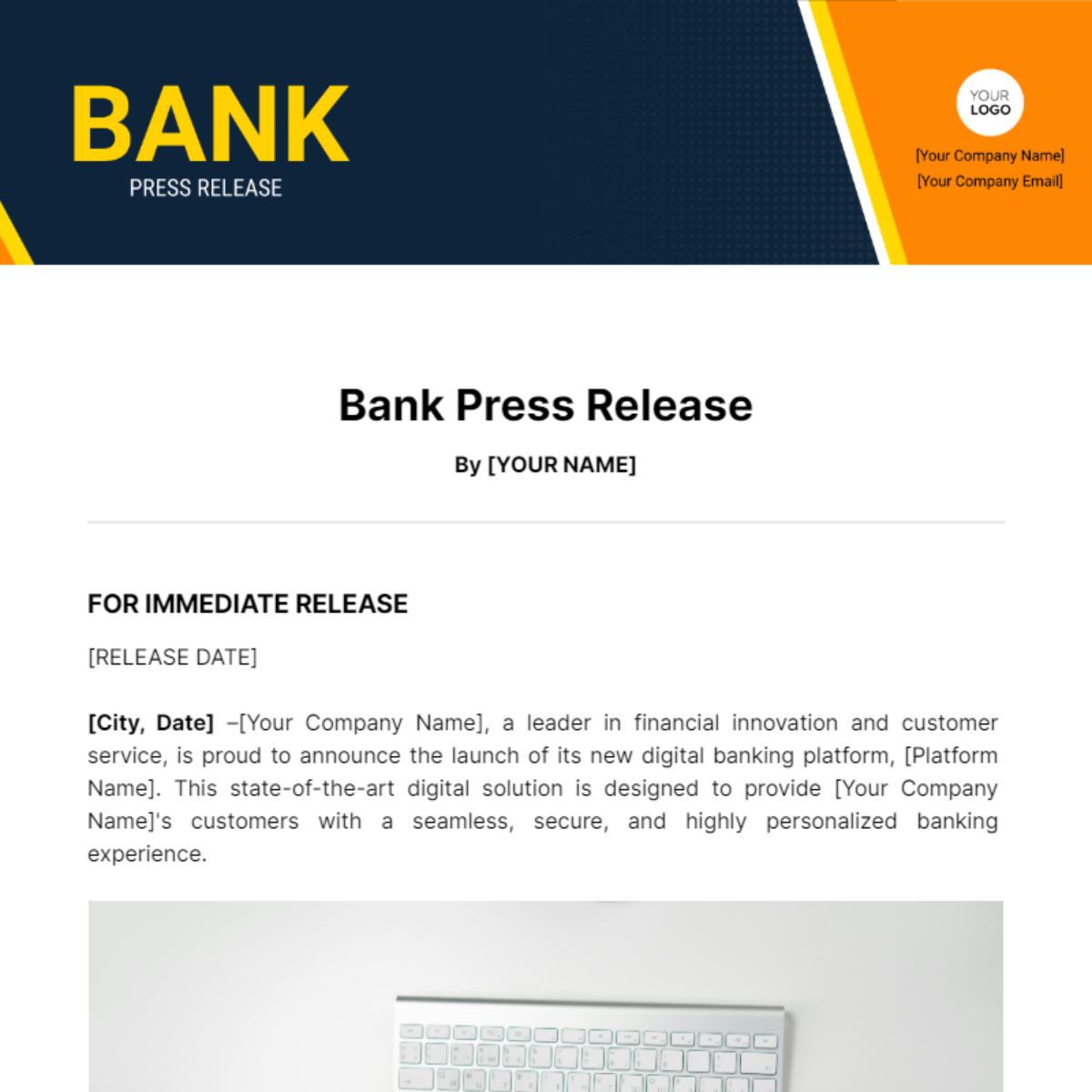 Bank Press Release Template