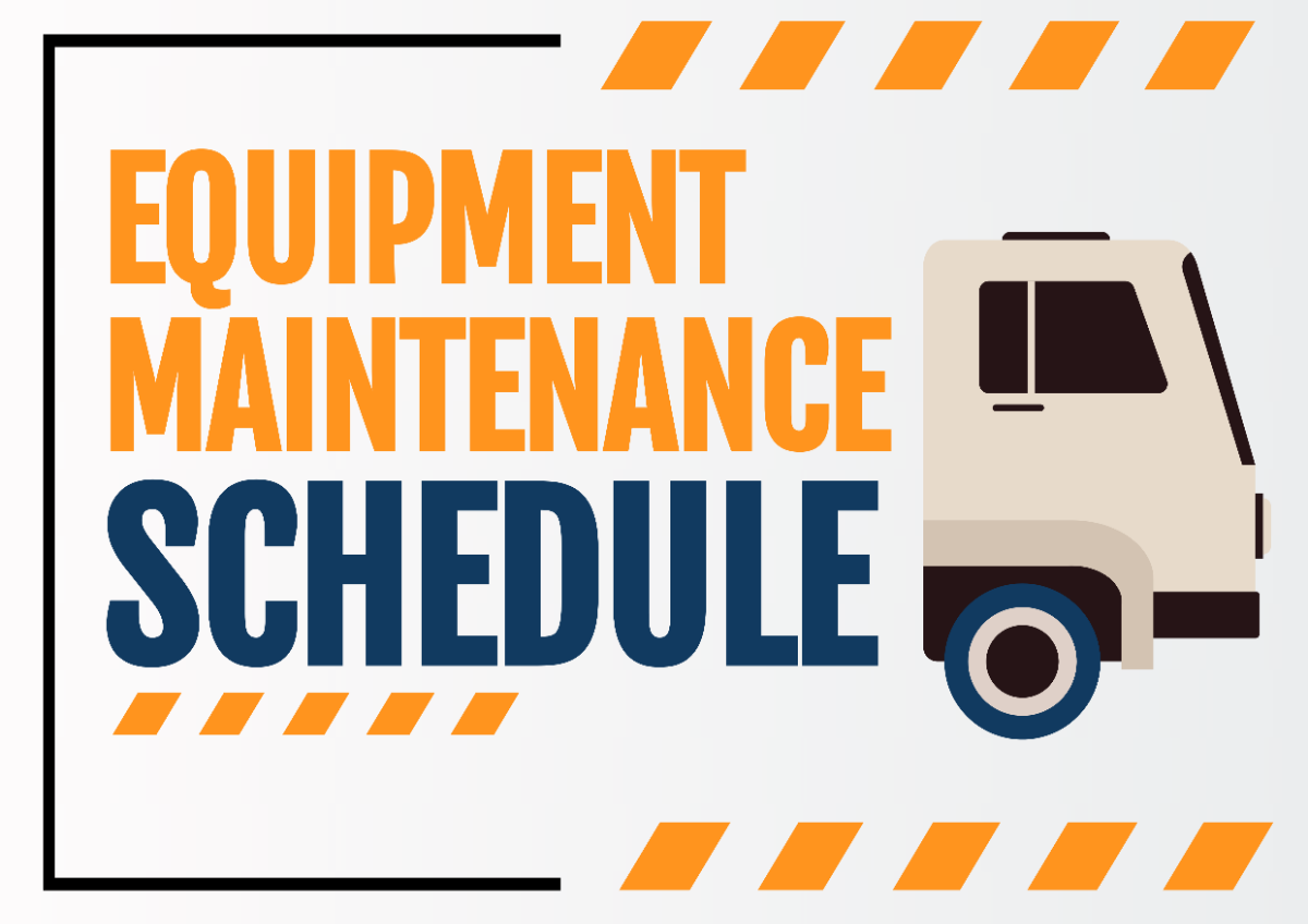 Equipment Maintenance Schedule Signage Template