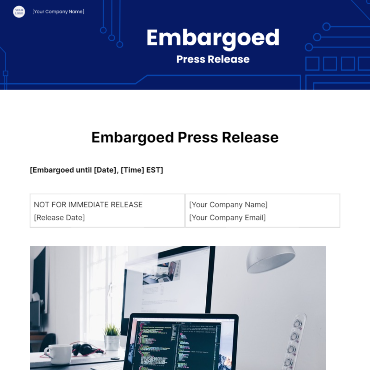 Free Embargoed Press Release Template