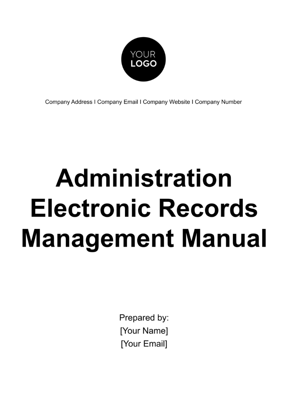 Free Administration Electronic Records Management Manual Template