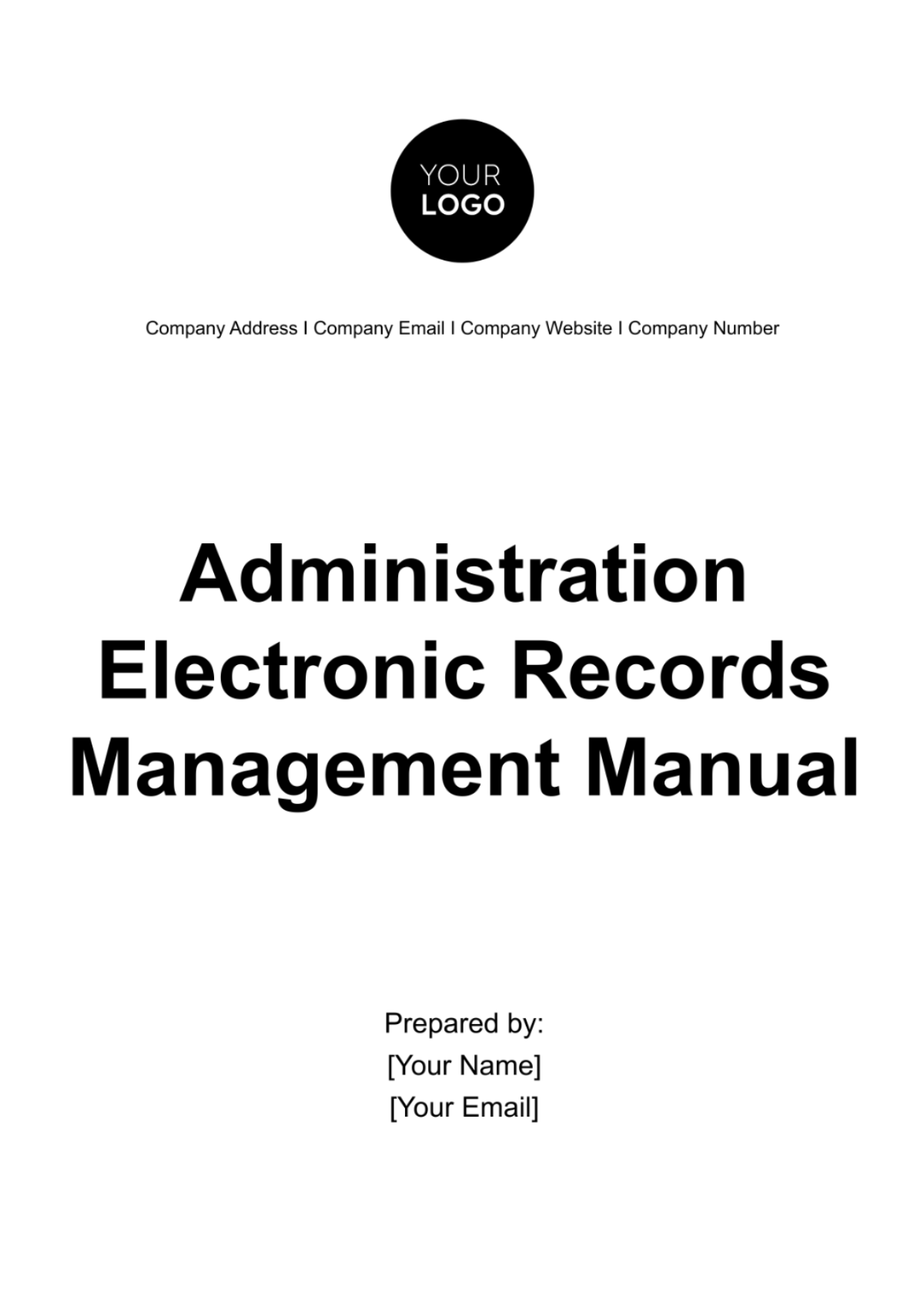 Administration Electronic Records Management Manual Template - Edit Online & Download