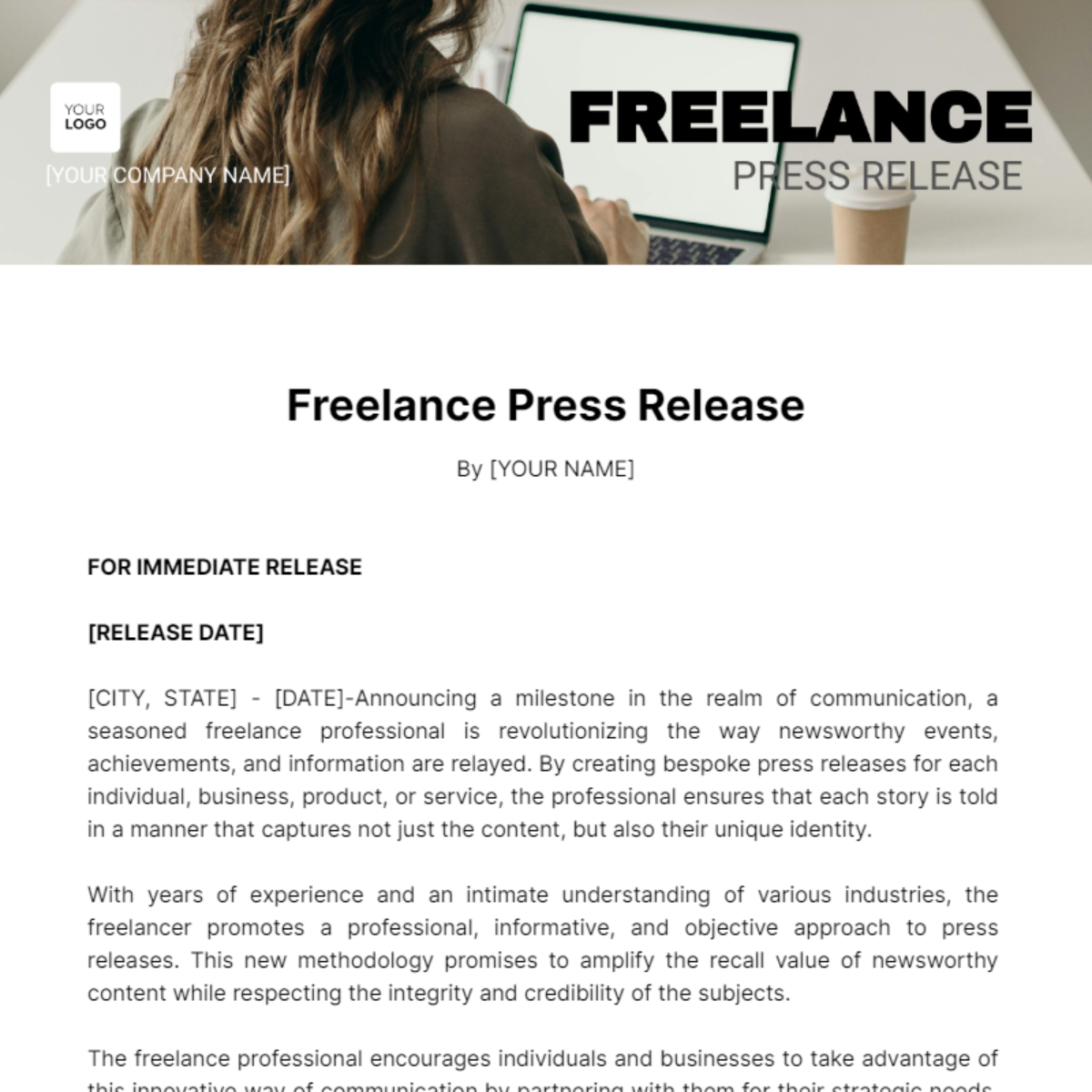 Freelance Press Release Template