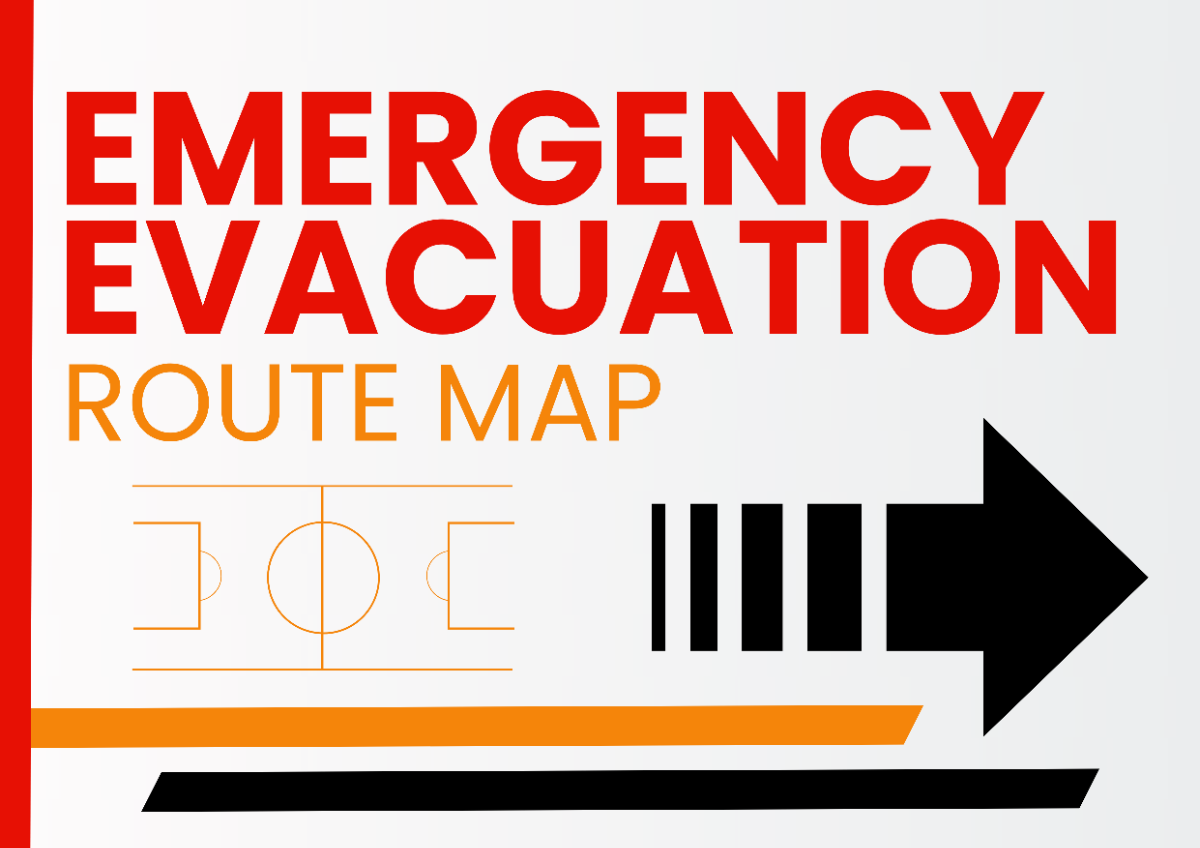 Emergency Evacuation Route Map Signage Template