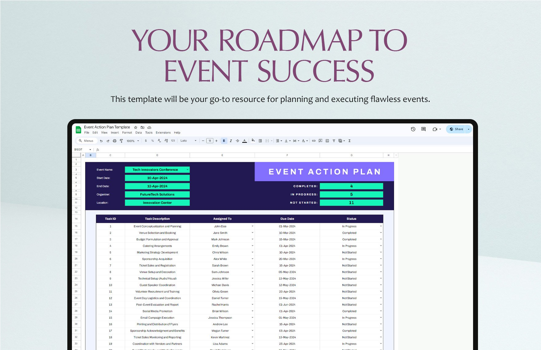 Event Action Plan Template