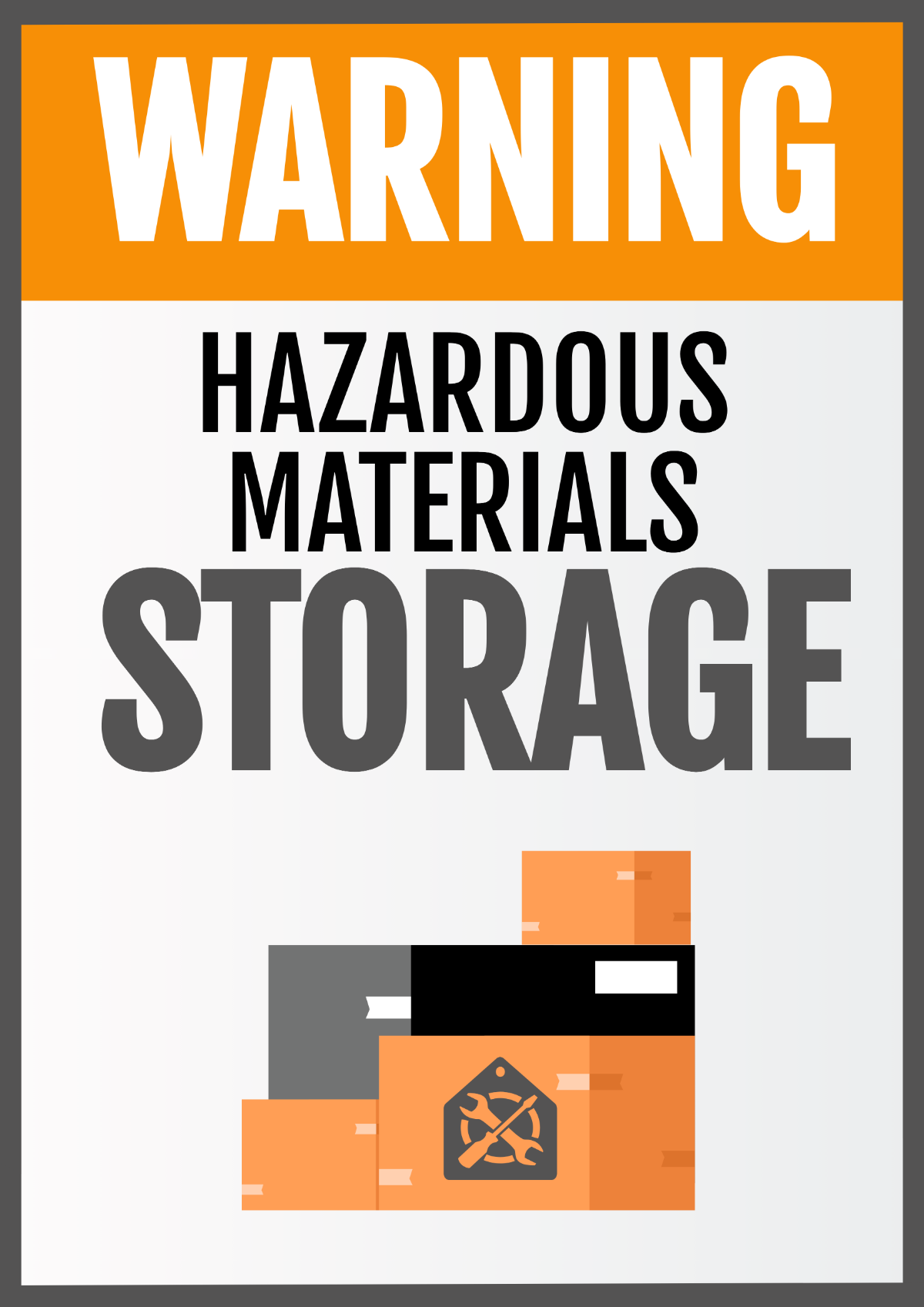 Hazardous Materials Storage Warning Signage Template