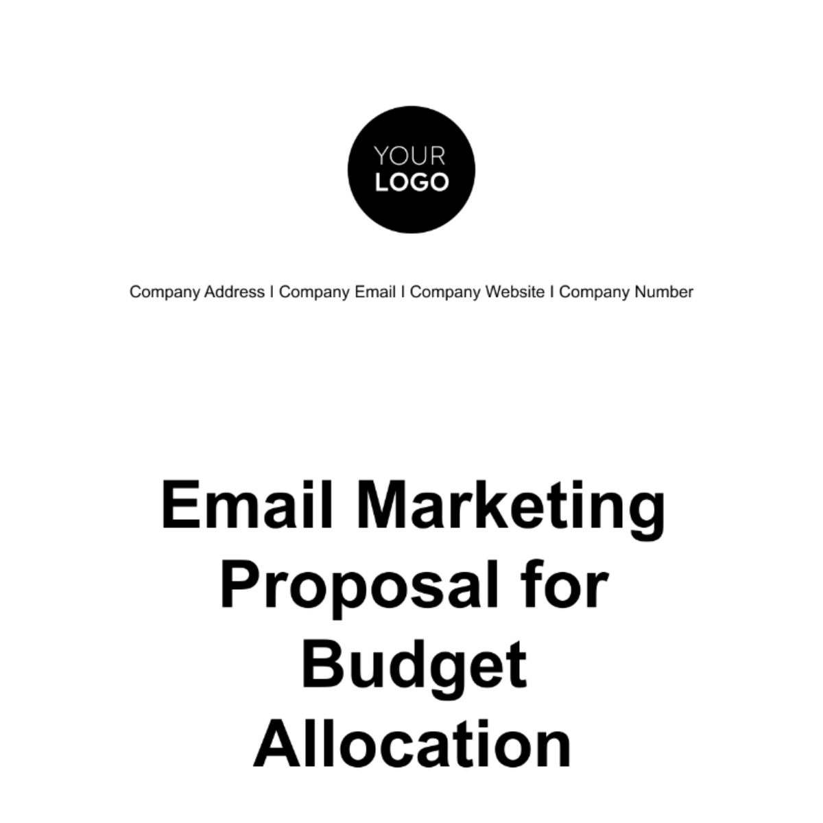 Free Email Marketing Proposal for Budget Allocation Template