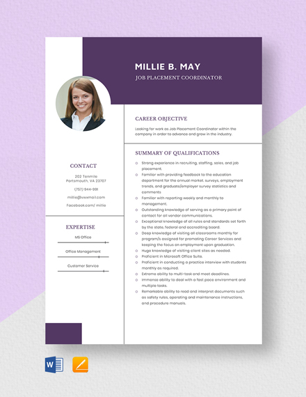 FREE Job CV Template - Download in Word, Google Docs, Apple Pages ...