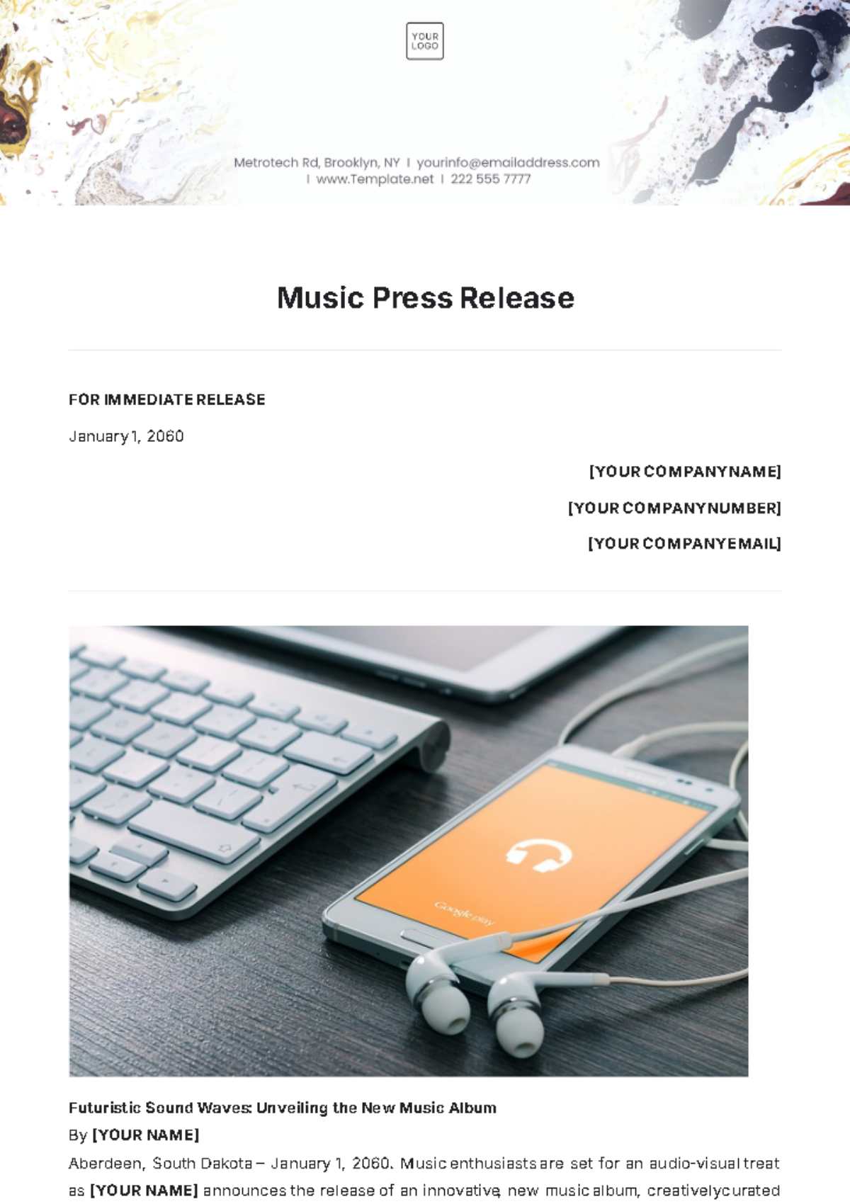 Music Press Release Template