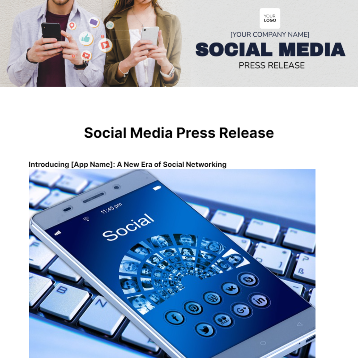 Social Media Press Release Template