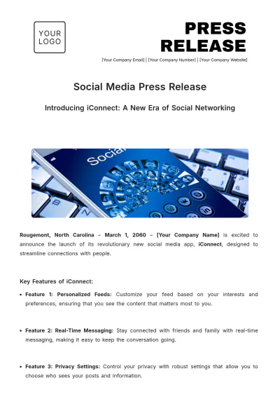 Free Social Media Press Release Outline Template to Edit Online