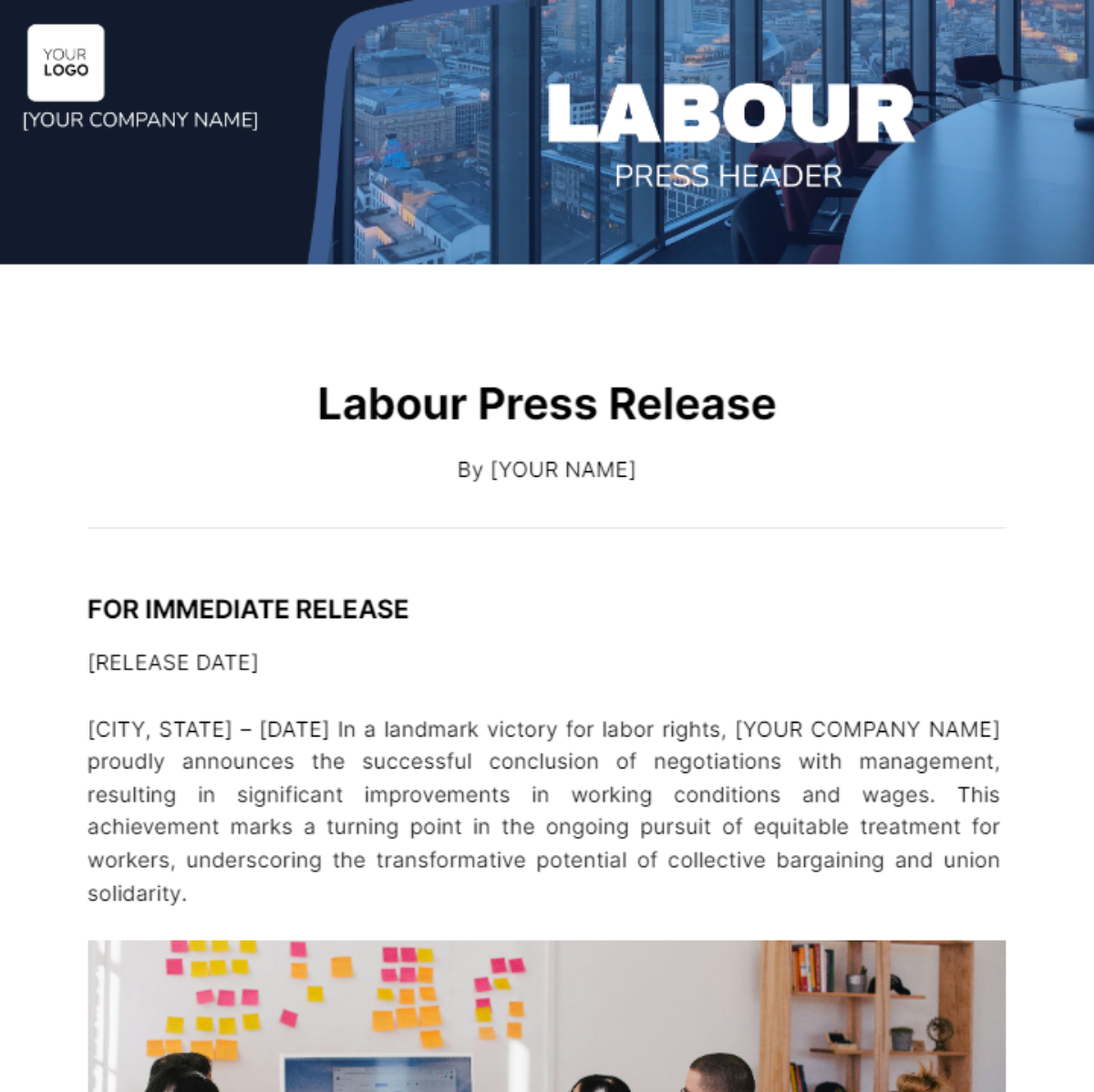 Free Labour Press Release Template