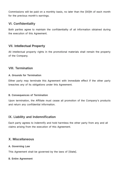 Free Marketing Affiliate Renewal Agreement Template to Edit Online