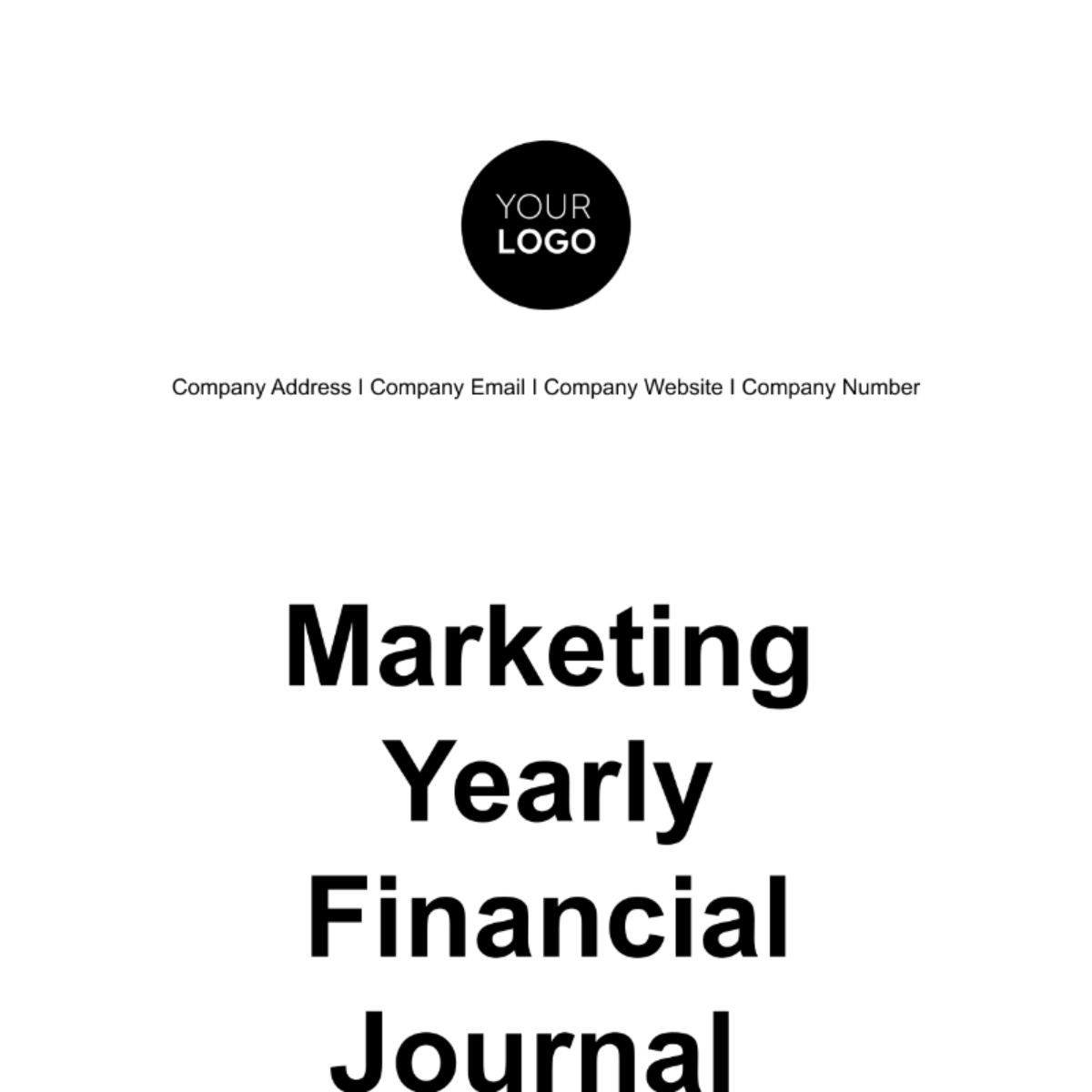 Free Marketing Yearly Financial Journal Template