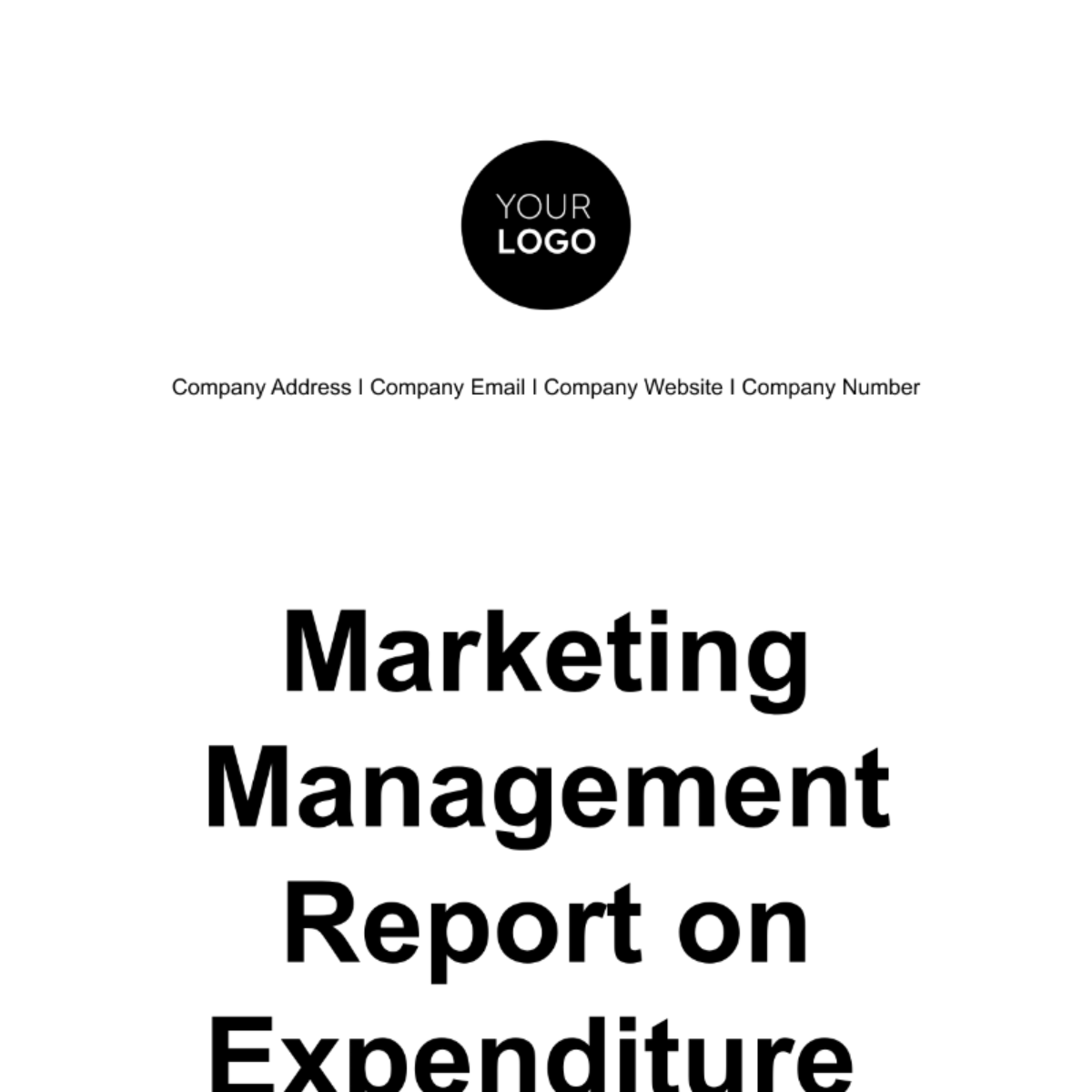 Free Marketing Management Report on Expenditure Template