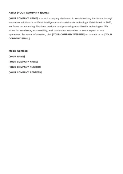 Free New Hire Press Release Template to Edit Online