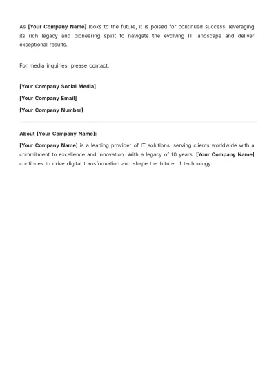 Free Public Relations Press Release Template to Edit Online