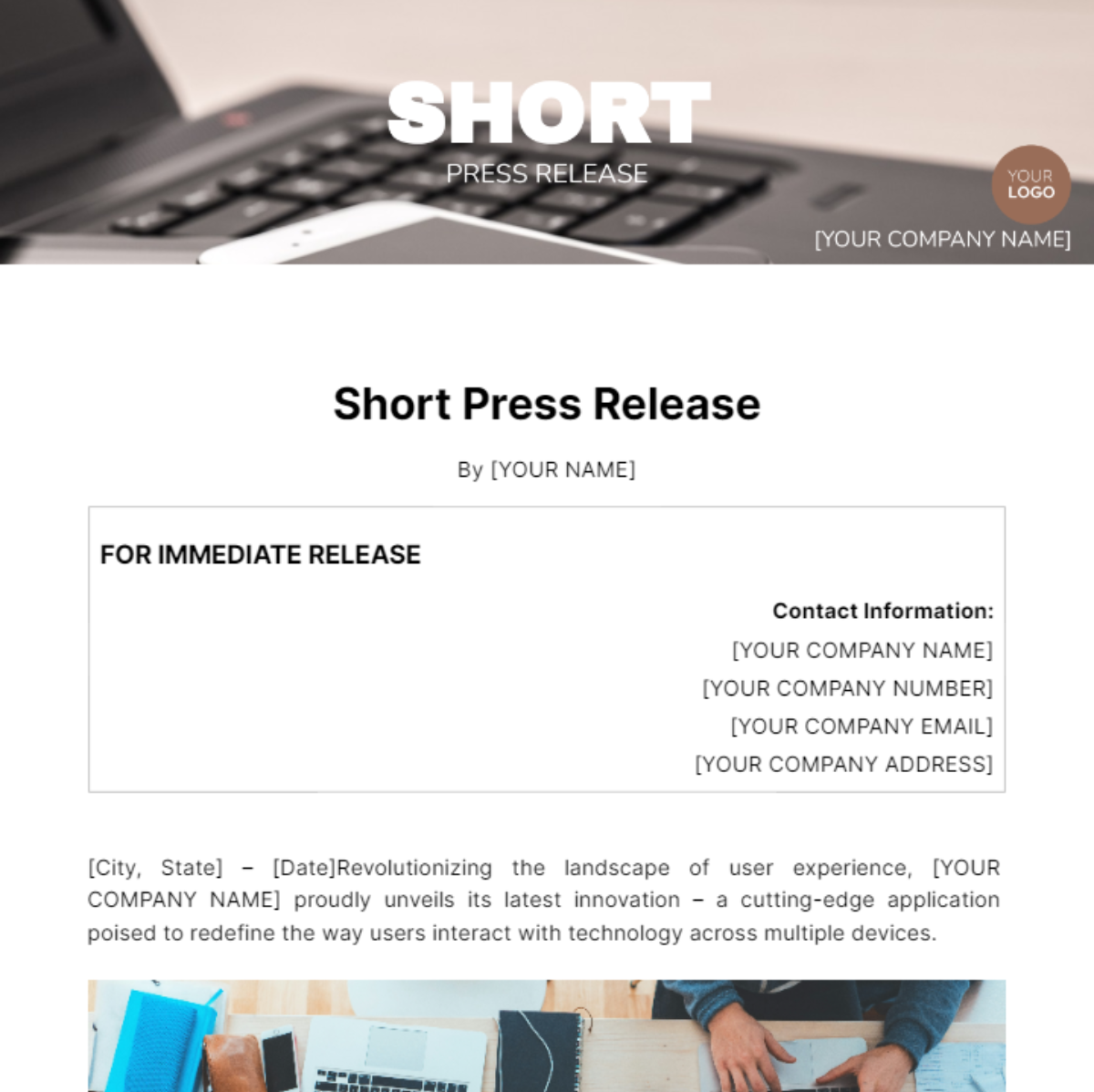 Free Short Press Release Template
