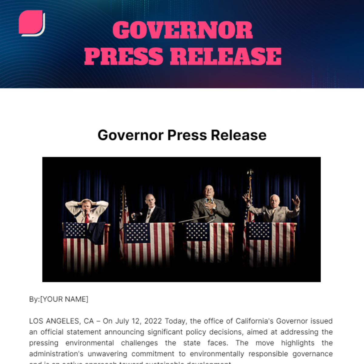 Free Governor Press Release Template