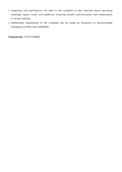 Free Virtual Meeting Schedule Template to Edit Online