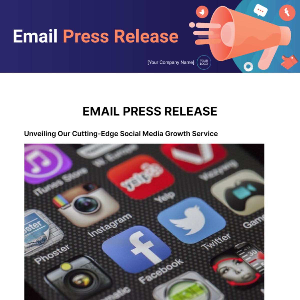 Free Email Press Release Template