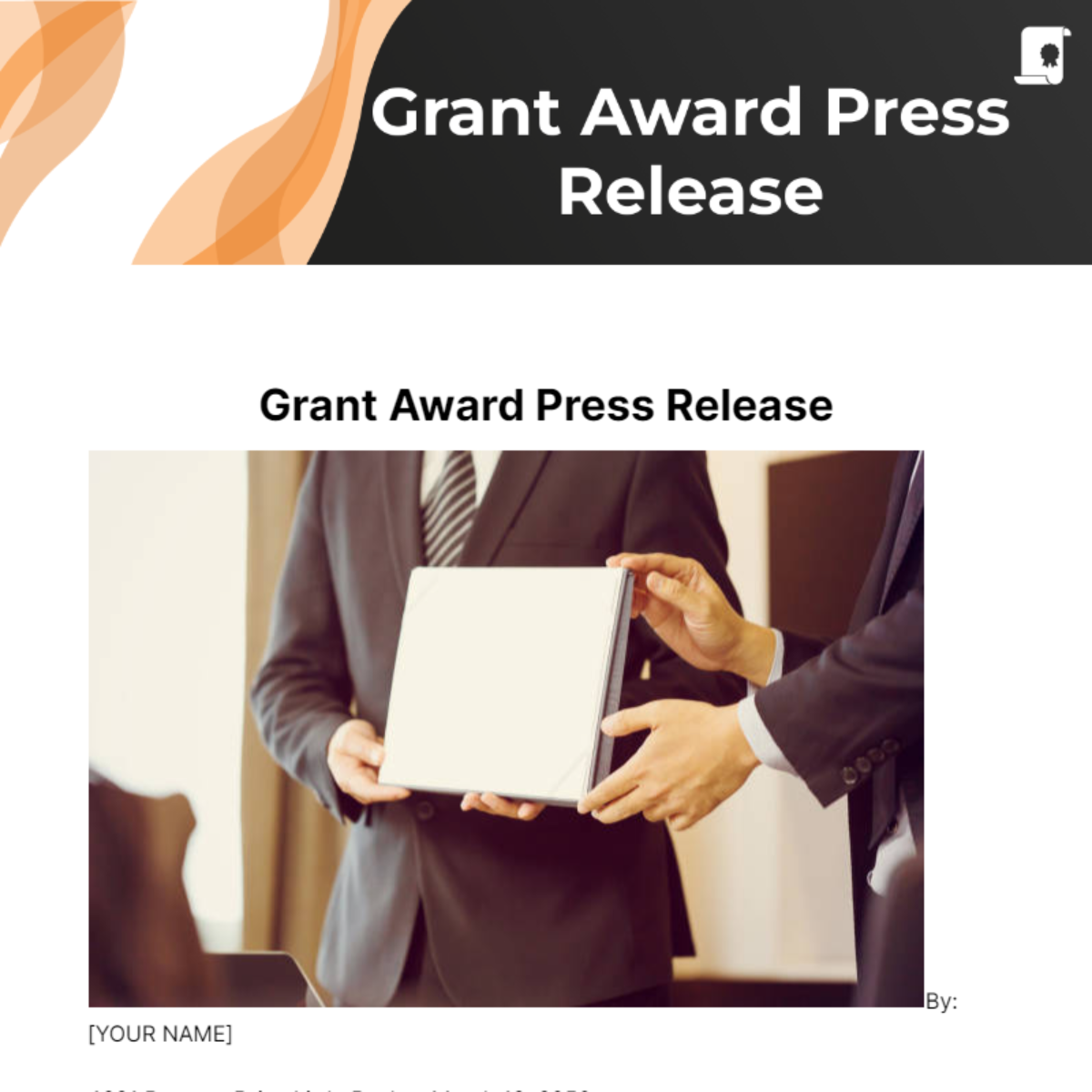Free Grant Award Press Release Template