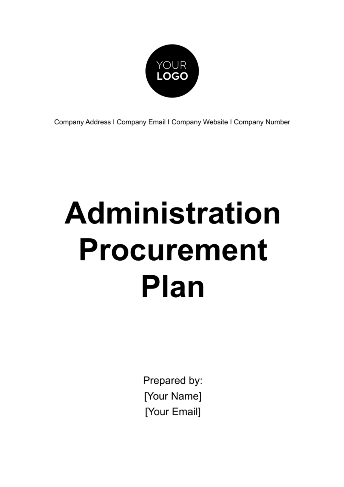 Free Administration Procurement Plan Template