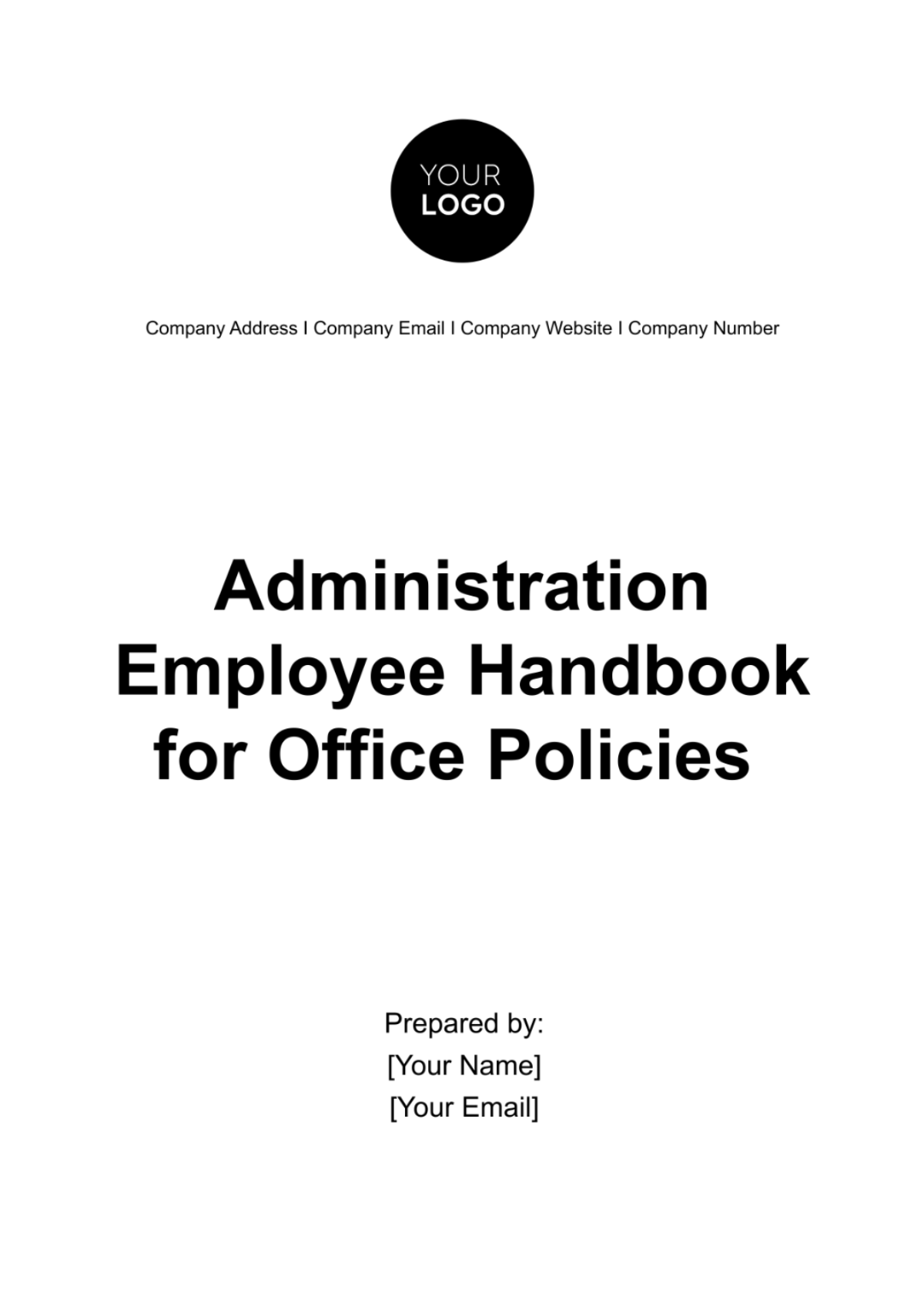 Administration Employee Handbook for Office Policies Template