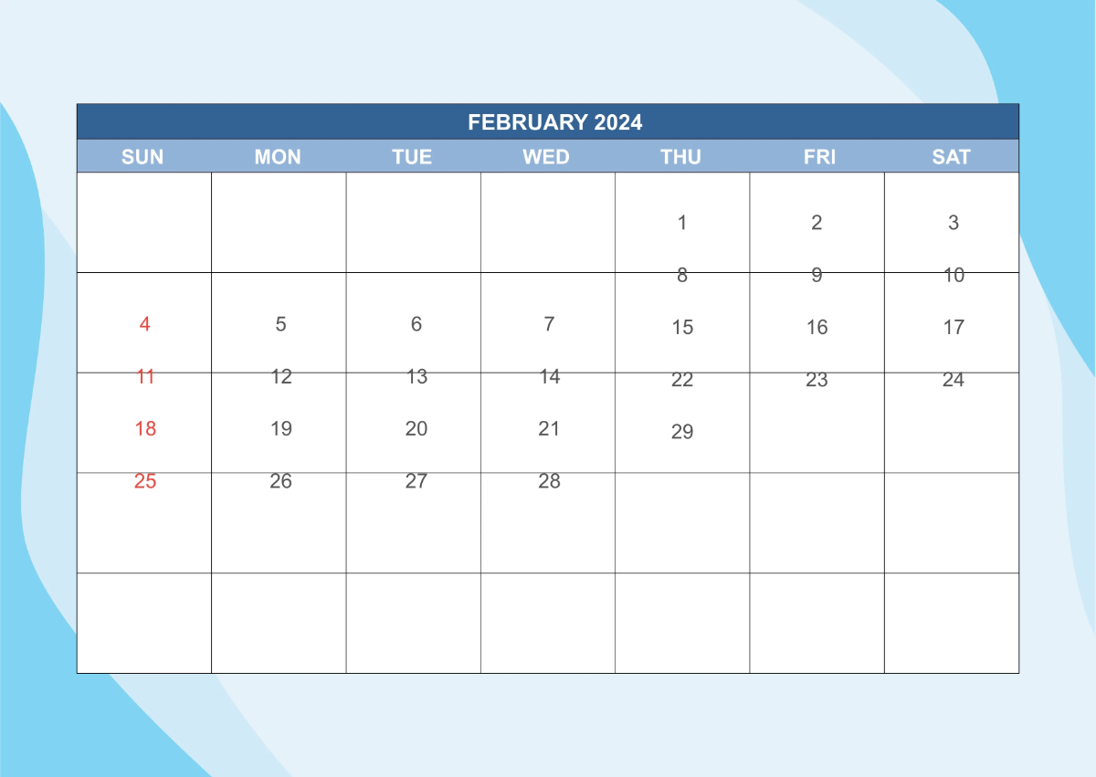 Free 2024 Monthly Calendar Template to Edit Online