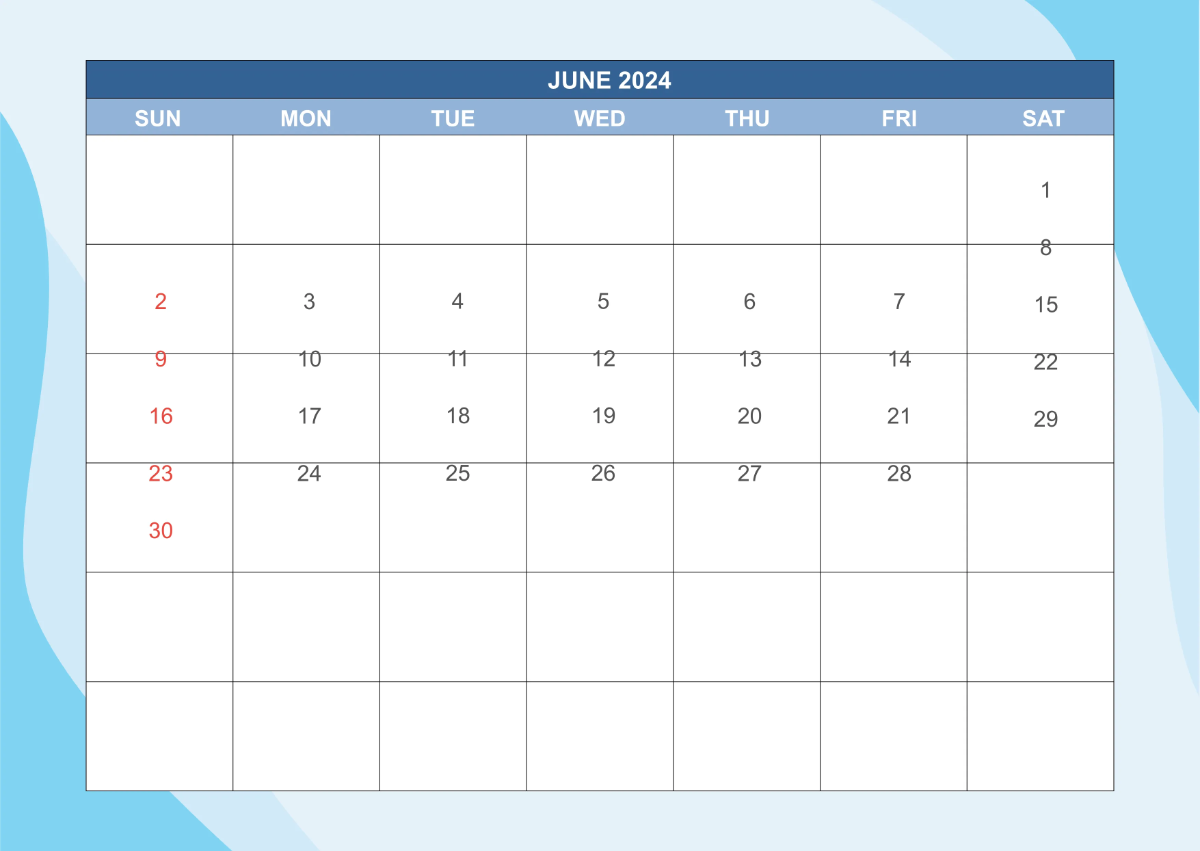 Free 2024 Monthly Calendar Template to Edit Online