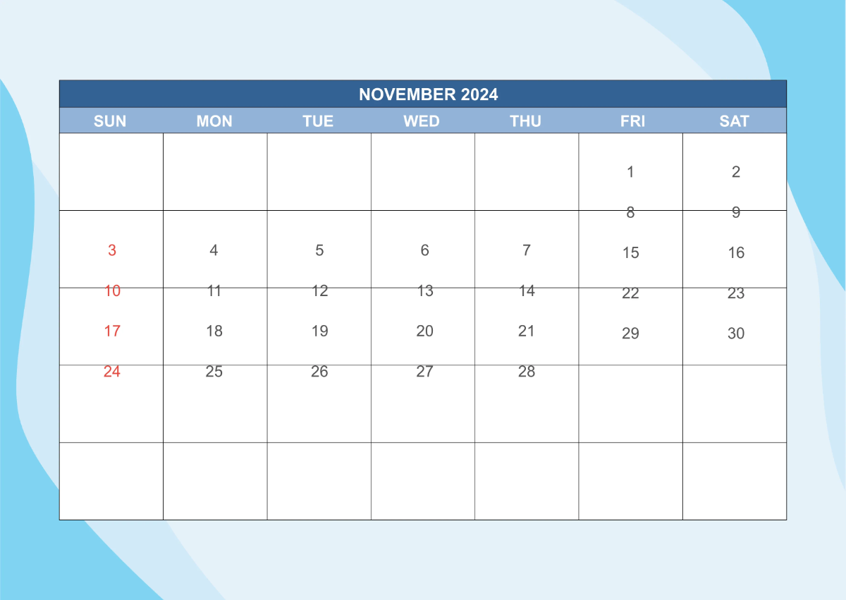 Free 2024 Monthly Calendar Template to Edit Online
