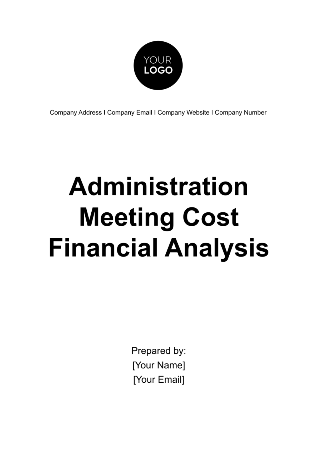 Administration Meeting Cost Financial Analysis Template
