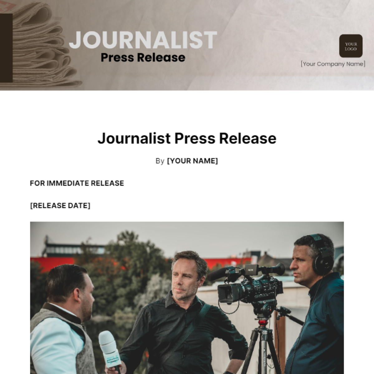 Journalist Press Release Template