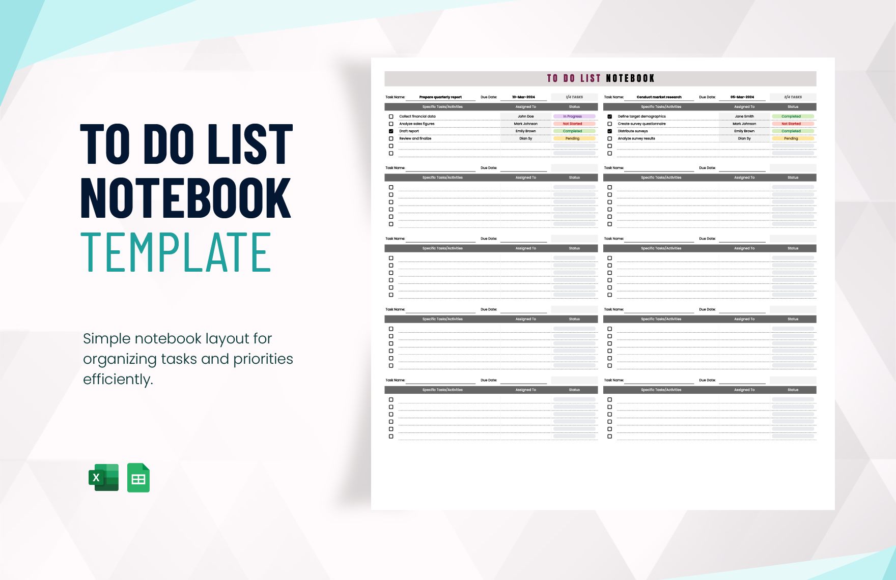 To Do List Notebook Template
