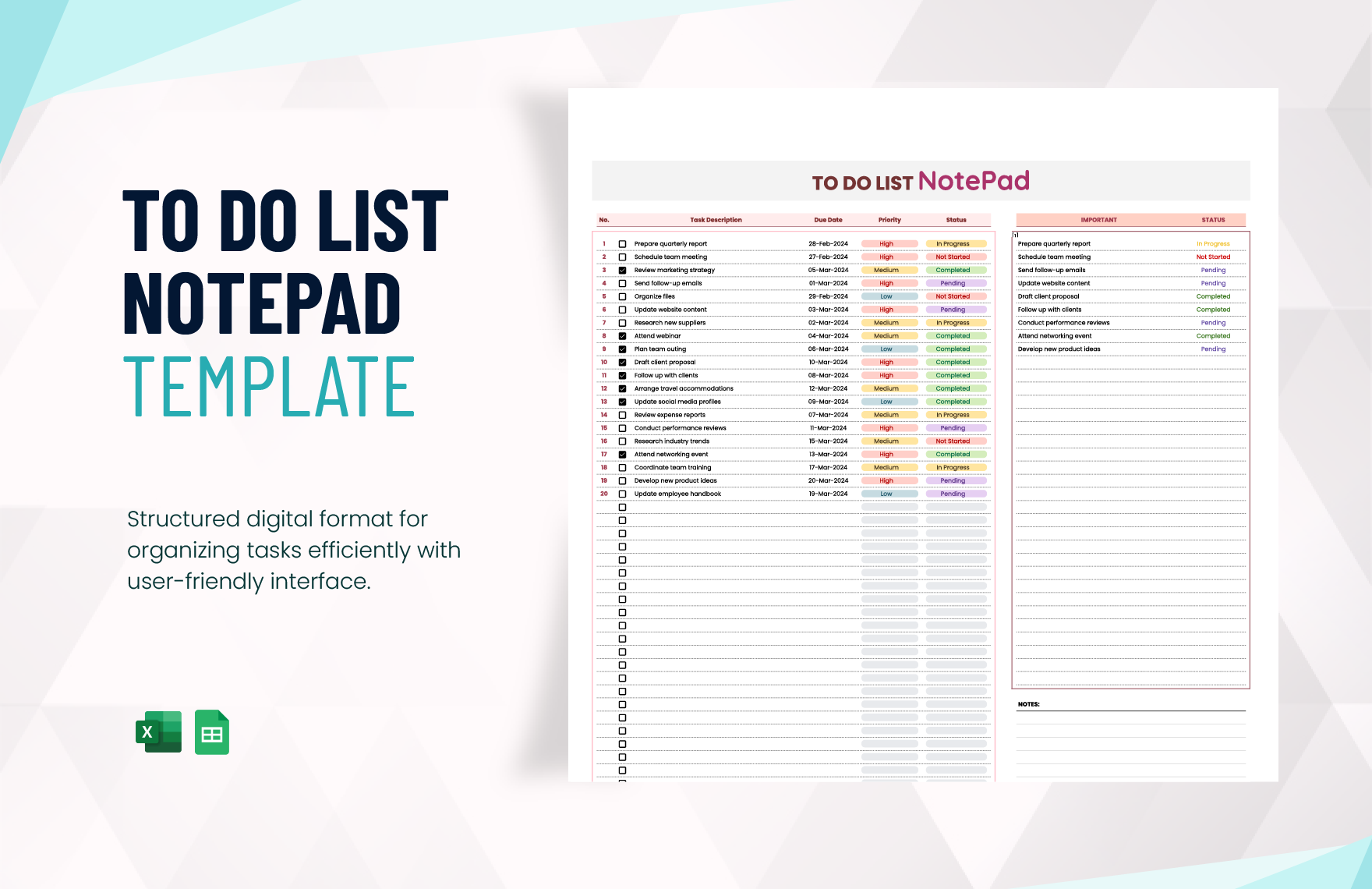 To Do List Notepad Template