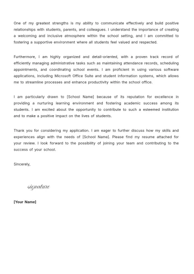 Free School Aide Cover Letter Template to Edit Online