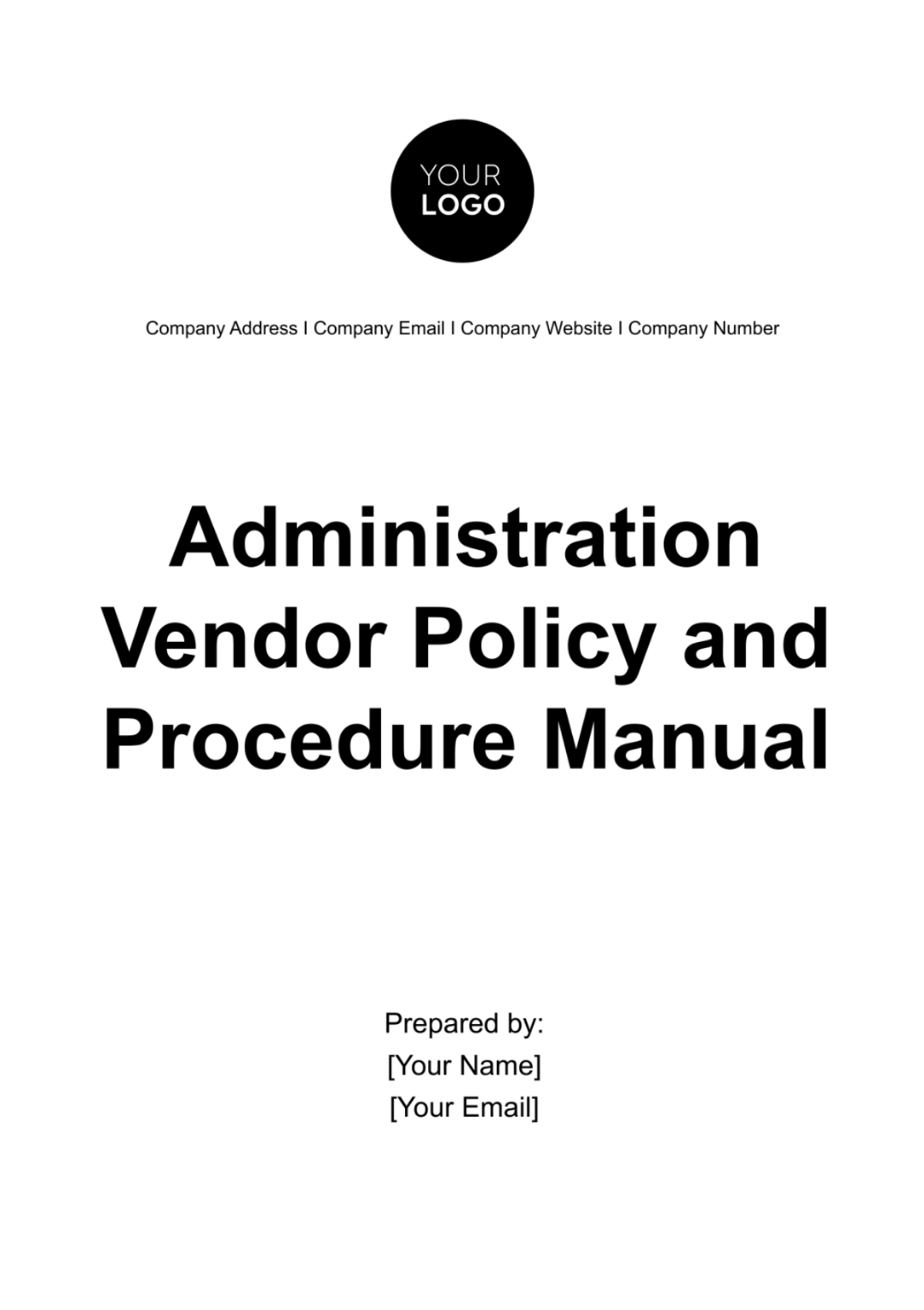 Administration Vendor Policy and Procedure Manual Template