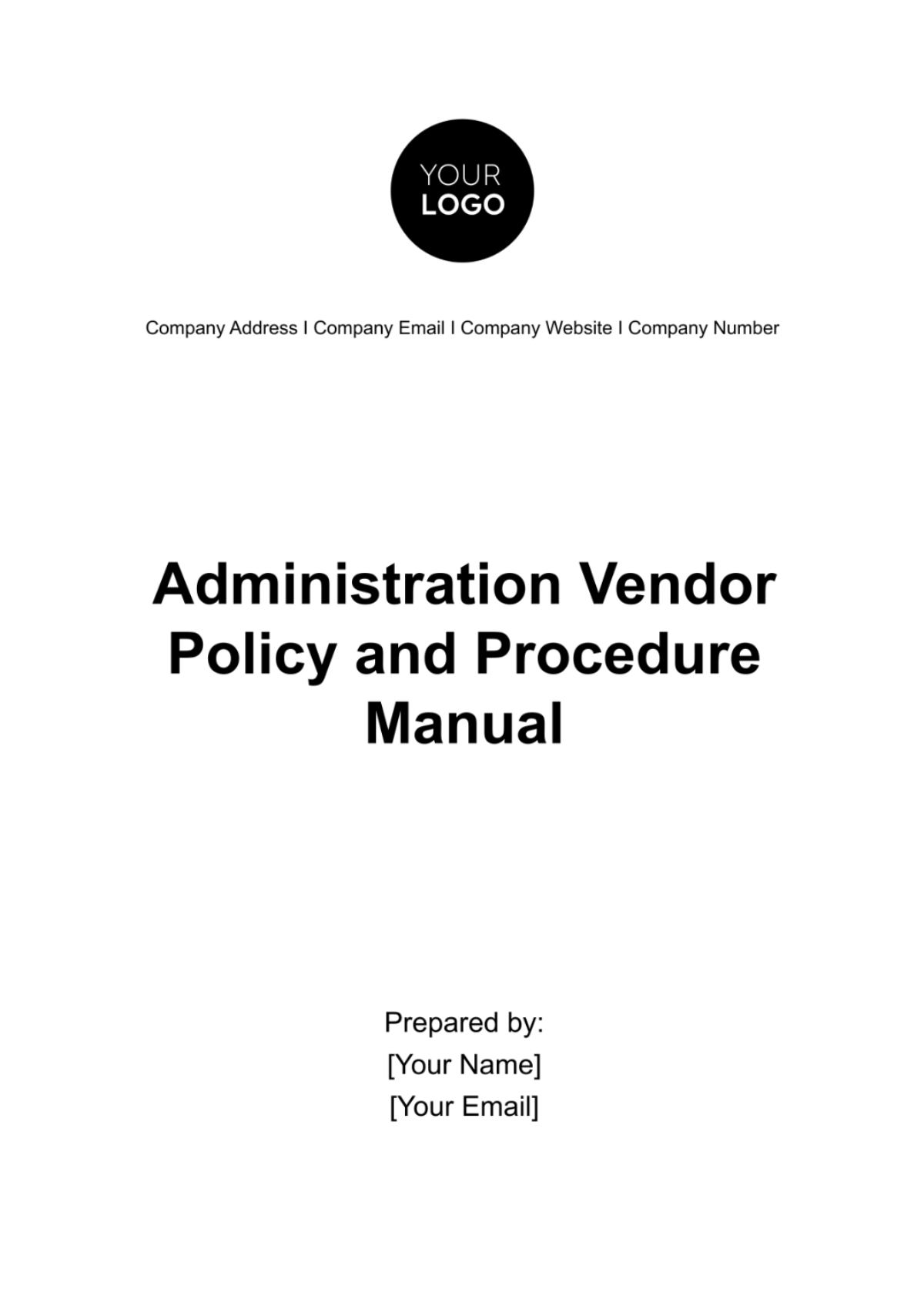 Administration Vendor Policy and Procedure Manual Template - Edit Online & Download