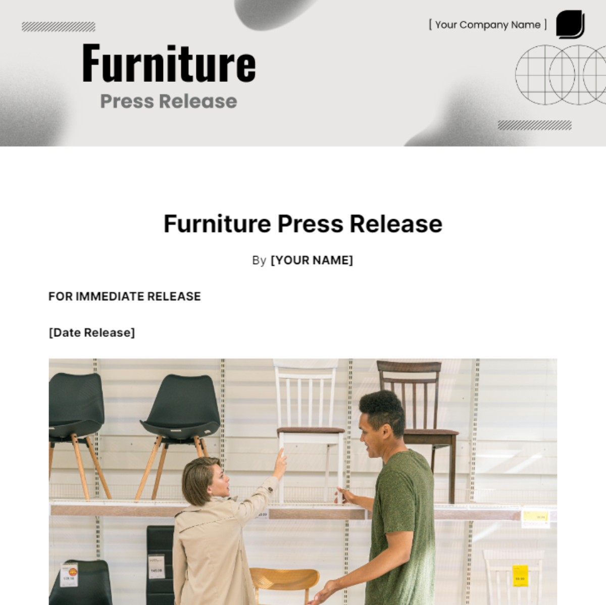 Free Furniture Press Release Template
