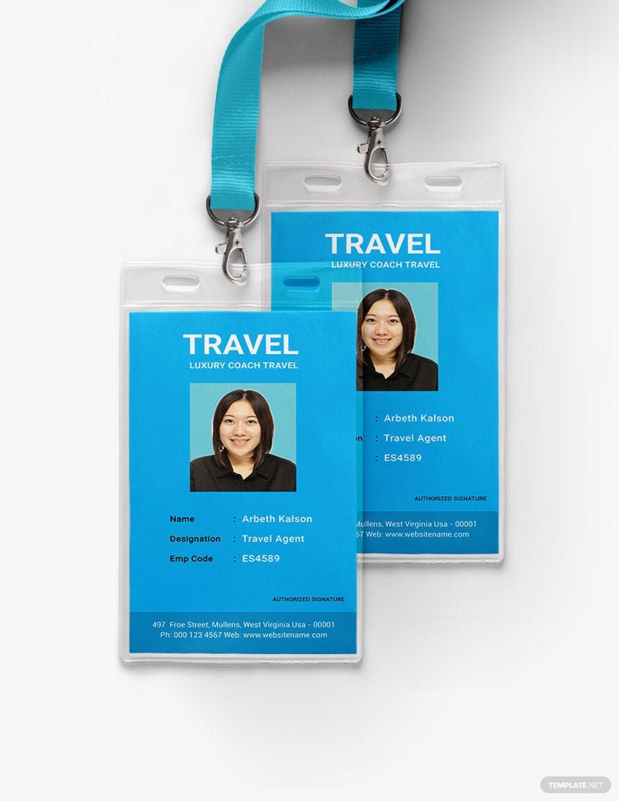 Travel Agency ID Card Template