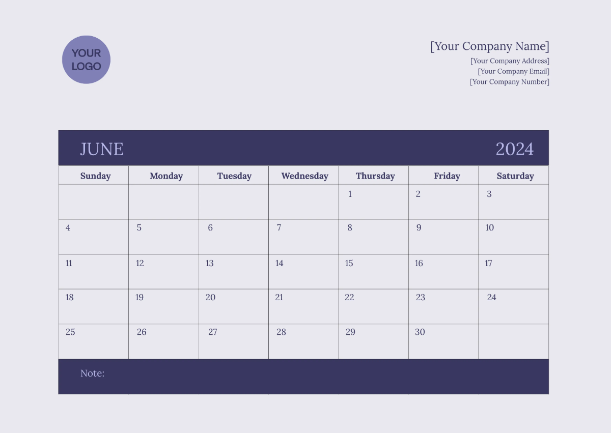 Free Digital Monthly Calendar Template to Edit Online