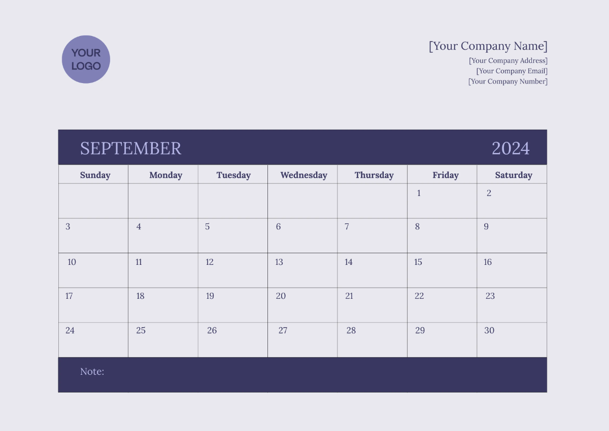 Free Digital Monthly Calendar Template to Edit Online